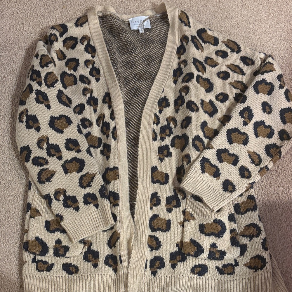 Leopard Print Cardigan Sweater